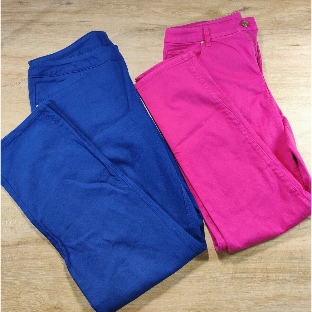 Lot of 2 Chicos So Slimming Jeans size 2, Blue & Pink